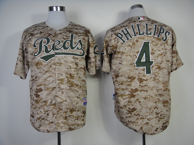 Men MLB Cincinnati Reds #4 Phillips Camo jerseys